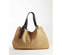 Mango - Borsa shopping beige intrecciata con fibbia-Neutro No Size