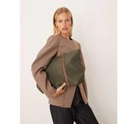 Mango - Borsa shopping classica color kaki-Verde No Size