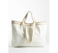 Mango - Borsa shopping grande in 100% cotone écru-Neutro No Size