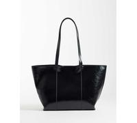 Mango - Borsa shopping in pelle sintetica classica nera-Nero No Size