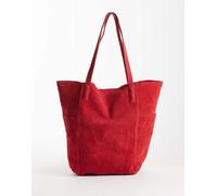 Mango - Borsa shopping morbida rossa in 100% camoscio-Rosso No Size