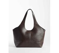 Mango - Borsa shopping strutturata color cioccolato-Marrone No Size