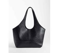 Mango - Borsa shopping strutturata nera-Nero No Size