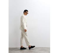 Mango - Boston - Pantaloni in misto lino écru in coordinato-Neutro 42