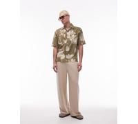 Mango - Camicia a maniche corte verde chiaro in cotone a fiori S