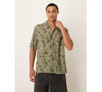 Mango - Camicia a maniche corte verde con stampa grafica M
