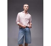 Mango - Camicia elegante rosa in lino a righe XL