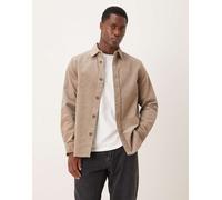 Mango - Camicia giacca beige in tessuto a coste-Marrone 2XL