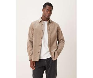Mango - Camicia giacca beige in tessuto a coste-Marrone 2XL