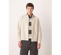 Mango - Camicia giacca in misto lana color crema-Neutro L