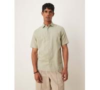Mango - Camicia in misto lino verde chiaro M