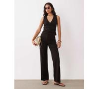Mango - Can - Pantaloni dritti marrone cioccolato in coordinato L