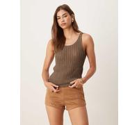Mango - Canotta in maglia marrone XS