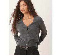 Mango - Capsule - Cardigan in 100% lana con scollo a V grigio L