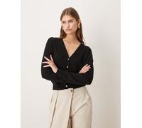 Mango - Capsule - Cardigan in 100% lana con scollo a V nero M