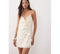 Mango Capsule - Vestito corto color crema decorato-Neutro L