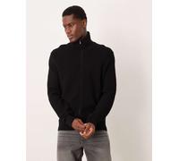 Mango - Cardigan 100% cotone nero testurizzato con zip S