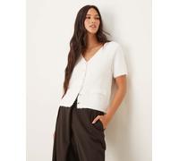 Mango - Cardigan a maniche corte soffice bianco S