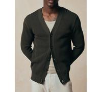 Mango - Cardigan a maniche lunghe in maglia a nido d'ape in misto cotone marrone L