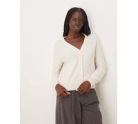 Mango - Cardigan color panna con scollo a V-Bianco L