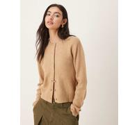 Mango - Cardigan in maglia compatta marrone XS