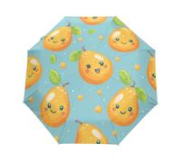 Mango Carino Alla Frutta Tropicale Ombrello Pieghevole Automatico Ombrelli Antivento Protezione UV da Viaggio per Bambini Ragazzi Ragazze