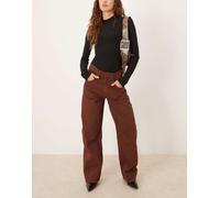 Mango - Carol - Jeans ampi 100% cotone marroni-Marrone 42