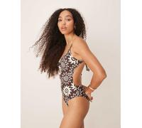 Mango - Costume da bagno con stampa di soli marrone XS