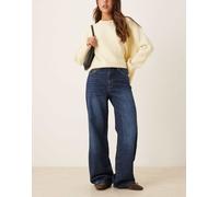 Mango - Danila - Jeans a fondo ampio blu scuro in 100% cotone 44