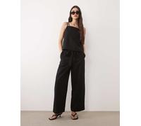 Mango - Espresso - Canottiera con spalline sottili e scollo squadrato nera in coordinato-Nero L