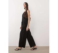 Mango - Espresso - Pantaloni bombati neri allacciati in vita in coordinato-Nero 44
