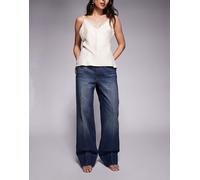 Mango featuring Kaia Gerber - Jeans ampi blu con risvolto 38