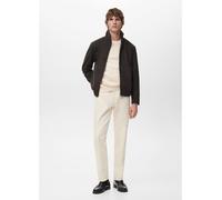 Mango - Felpa accollata color cioccolato con zip-Marrone 2XL