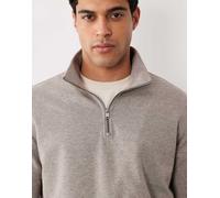 Mango - Felpa comoda color cuoio con zip corta-Marrone S