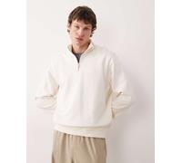 Mango - Felpa écru 100% cotone con zip corta-Neutro XS