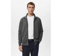 Mango - Felpa in misto cotone antracite con zip-Grigio XS