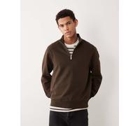 Mango - Felpa marrone cioccolato con zip corta XS
