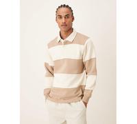 Mango - Felpa stile rugby in misto cotone marrone e bianco a righe XS