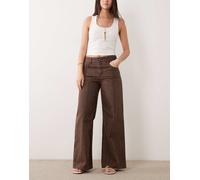 Mango - Florchi - Jeans dritti in 100% cotone marrone a righe 44