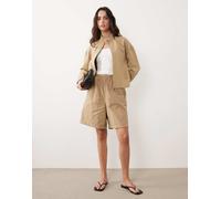 Mango - Giacca accollata color sabbia con zip-Neutro M
