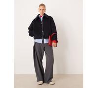 Mango - Giacca harrington oversize a palloncino blu navy L