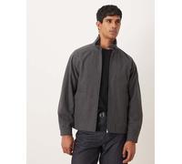 Mango - Giacca misto lana grigio scuro con zip 2XL