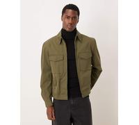 Mango - Giacca verde cacciatore in misto cotone con zip 2XL