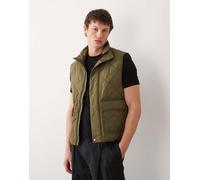Mango - Gilet imbottito kaki con tasche sul davanti-Verde S