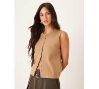 Mango - Gilet in maglina color mocha-Marrone XL