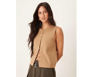 Mango - Gilet in maglina color mocha-Marrone XL