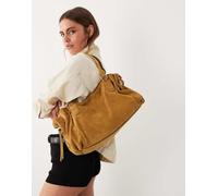 Mango - In collaborazione con Hailey Bieber - Borsa da spalla extra larga in 100% pelle marrone No Size