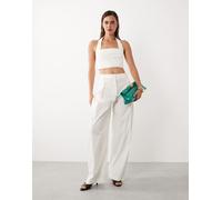 Mango - In collaborazione con Hailey Bieber - Kasha - Top corto bianco allacciato al collo in coordinato M