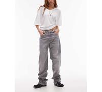 Mango - Jeans dritti a vita medio alta lavaggio grigio 44