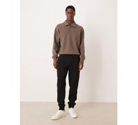 Mango - Joggers neri in misto cotone allacciati in vita con fondo elasticizzato-Nero L